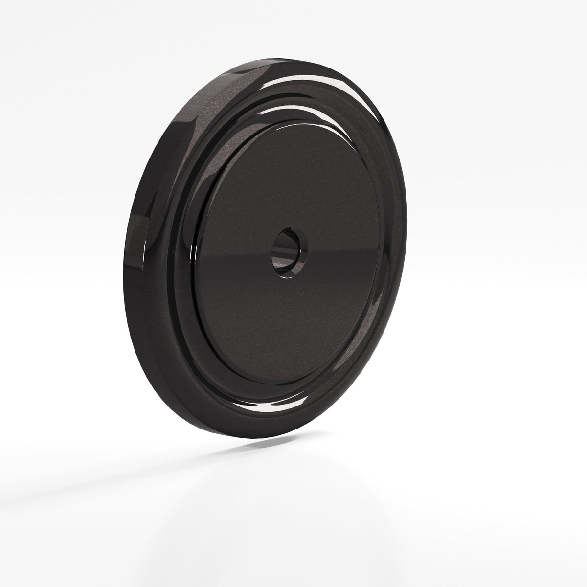 Colonial Bronze 203 Ribbed Round Backplate, 1-1/2 in Diameter, for 8-32 Screw - Satin Black