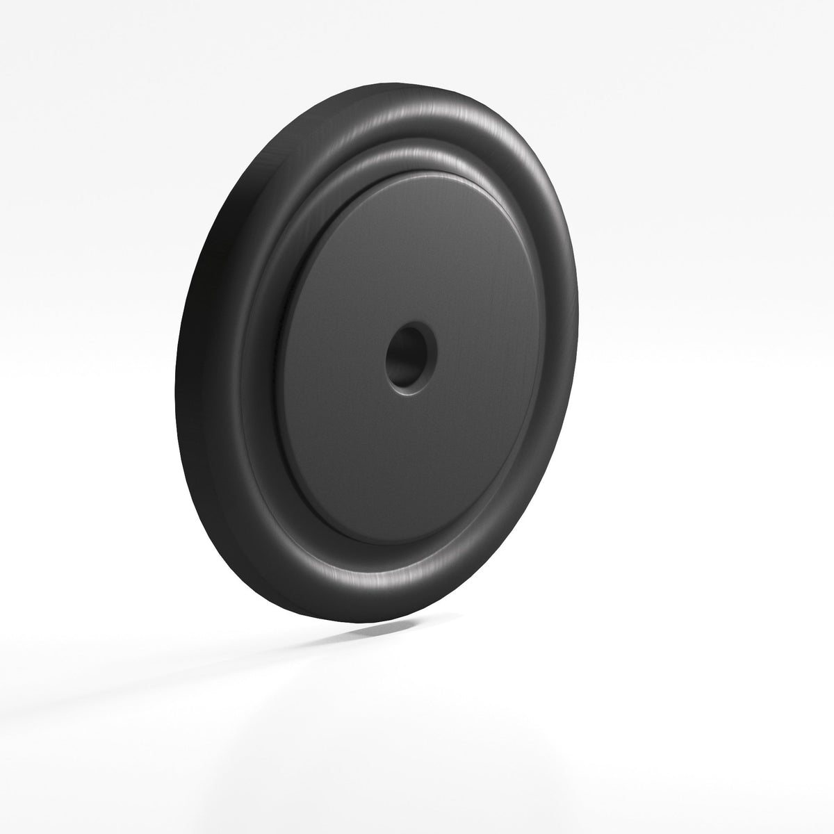Colonial Bronze 203 Ribbed Round Backplate, 1-1/2 in Diameter, for 8-32 Screw - Matte Satin Black