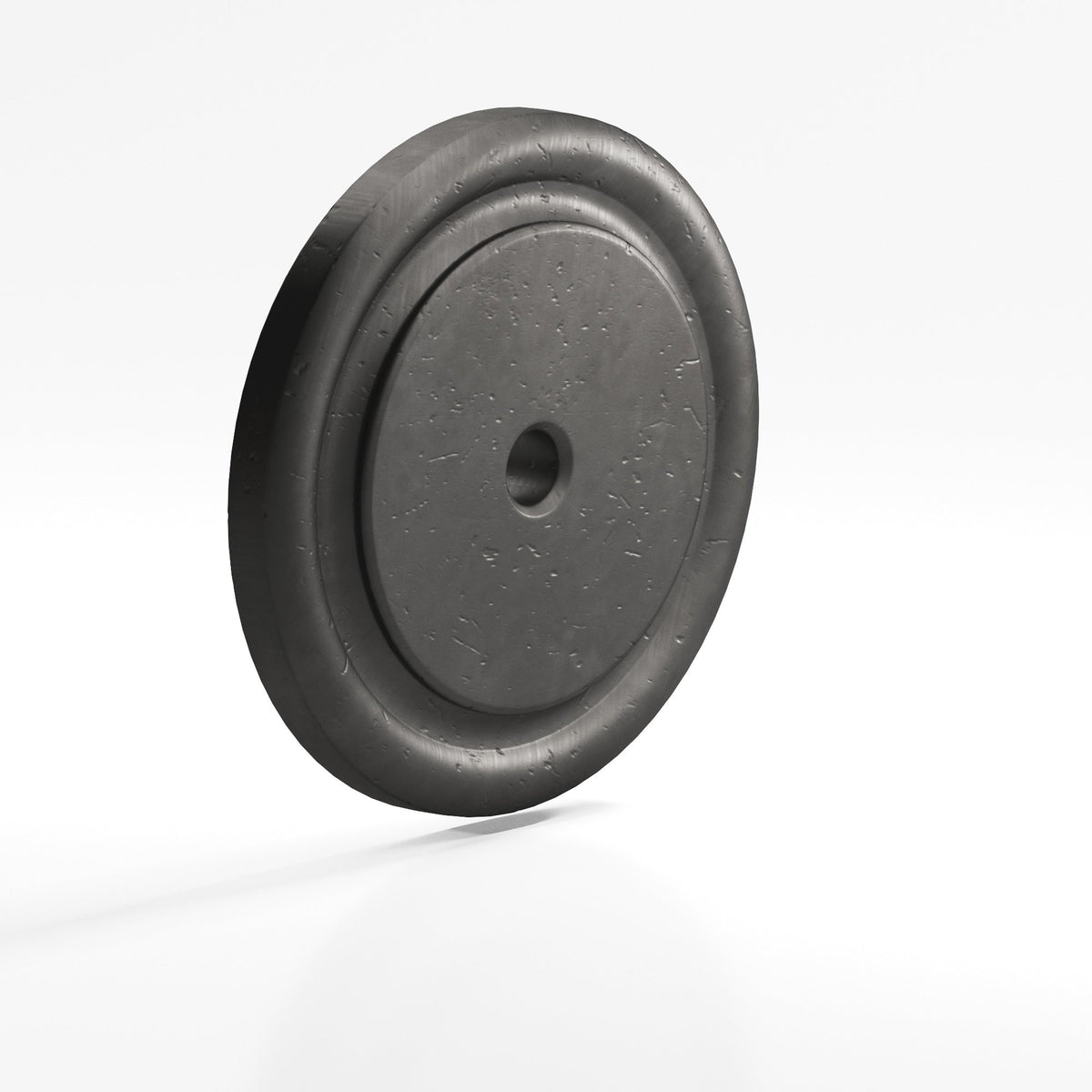 Colonial Bronze 9202 Ribbed Round Backplate, 1-3/4 in Diameter, for 1/4-20 Screw - Distressed Satin Black