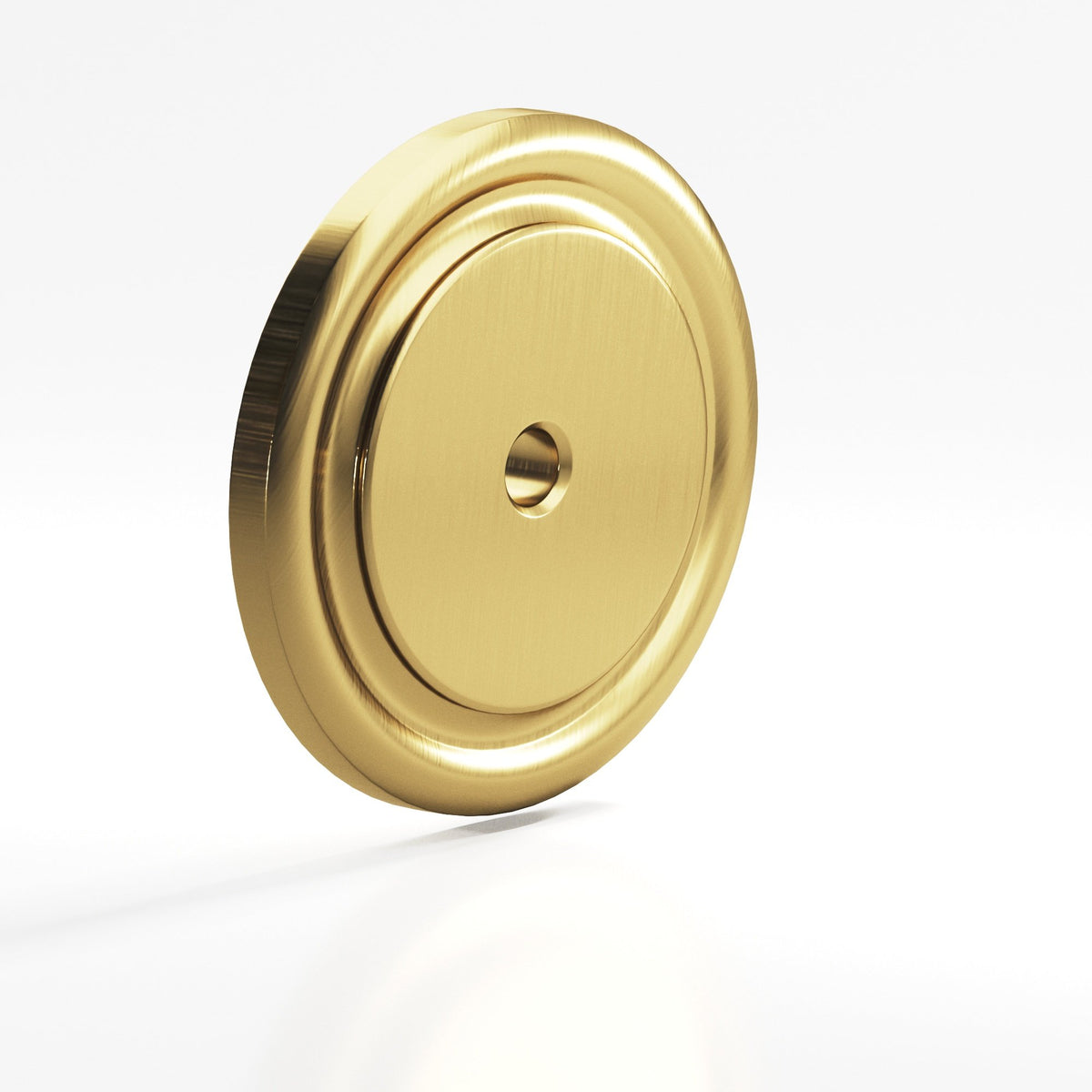 Colonial Bronze 9203 Ribbed Round Backplate, 1-1/2 in Diameter, for 1/4-20 Screw - Satin Brass