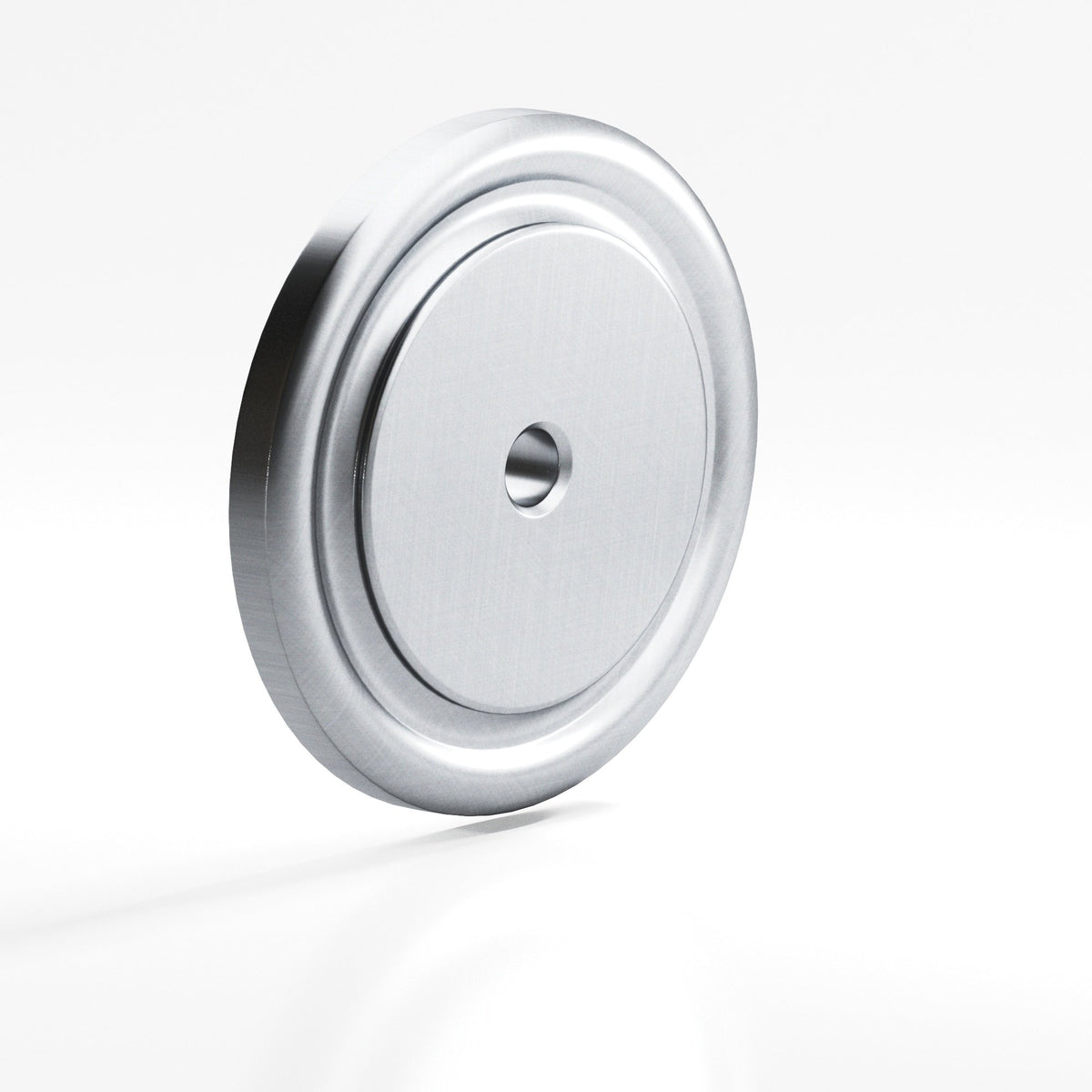 Colonial Bronze 9202 Ribbed Round Backplate, 1-3/4 in Diameter, for 1/4-20 Screw - Satin Chrome