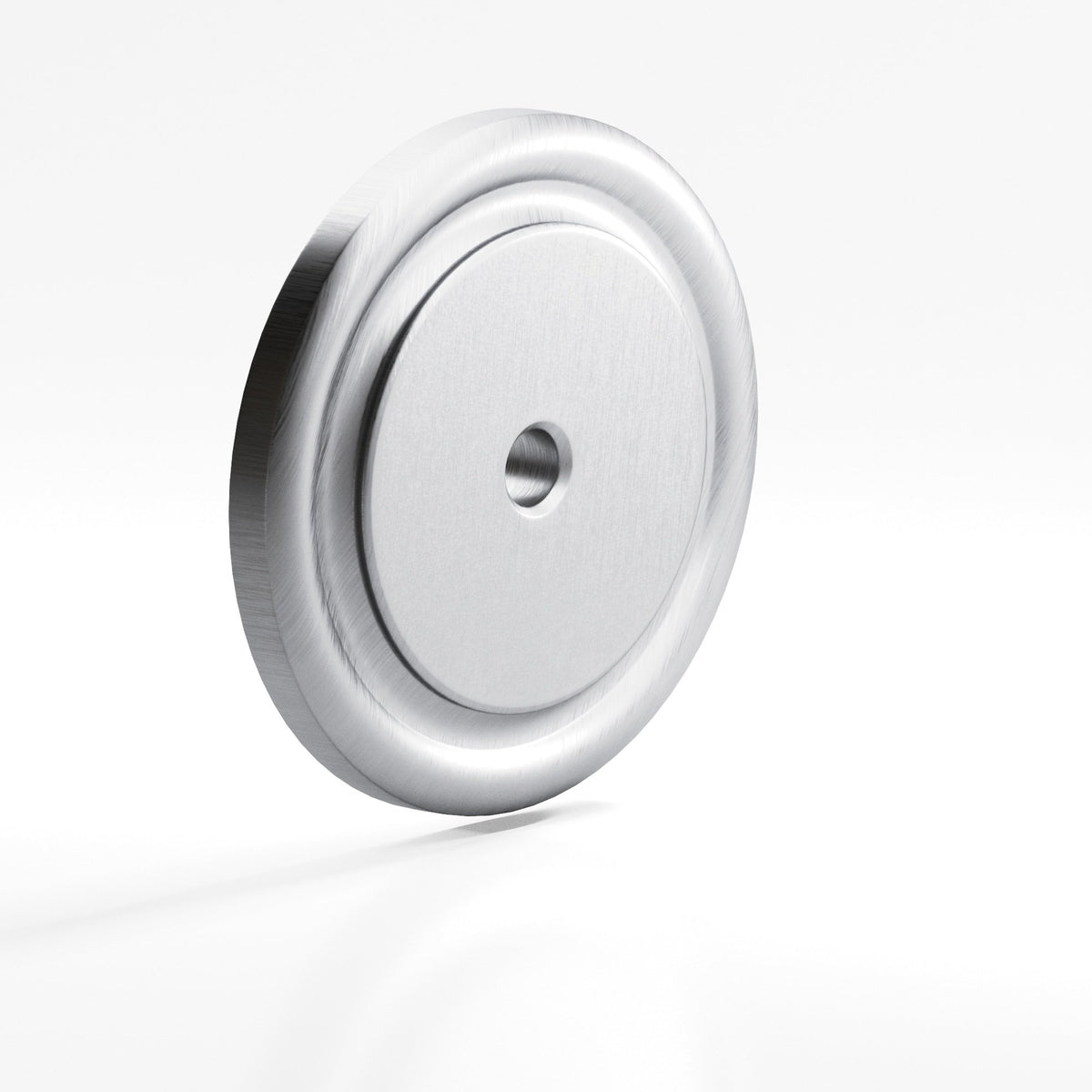 Colonial Bronze 203 Ribbed Round Backplate, 1-1/2 in Diameter, for 8-32 Screw - Matte Satin Chrome
