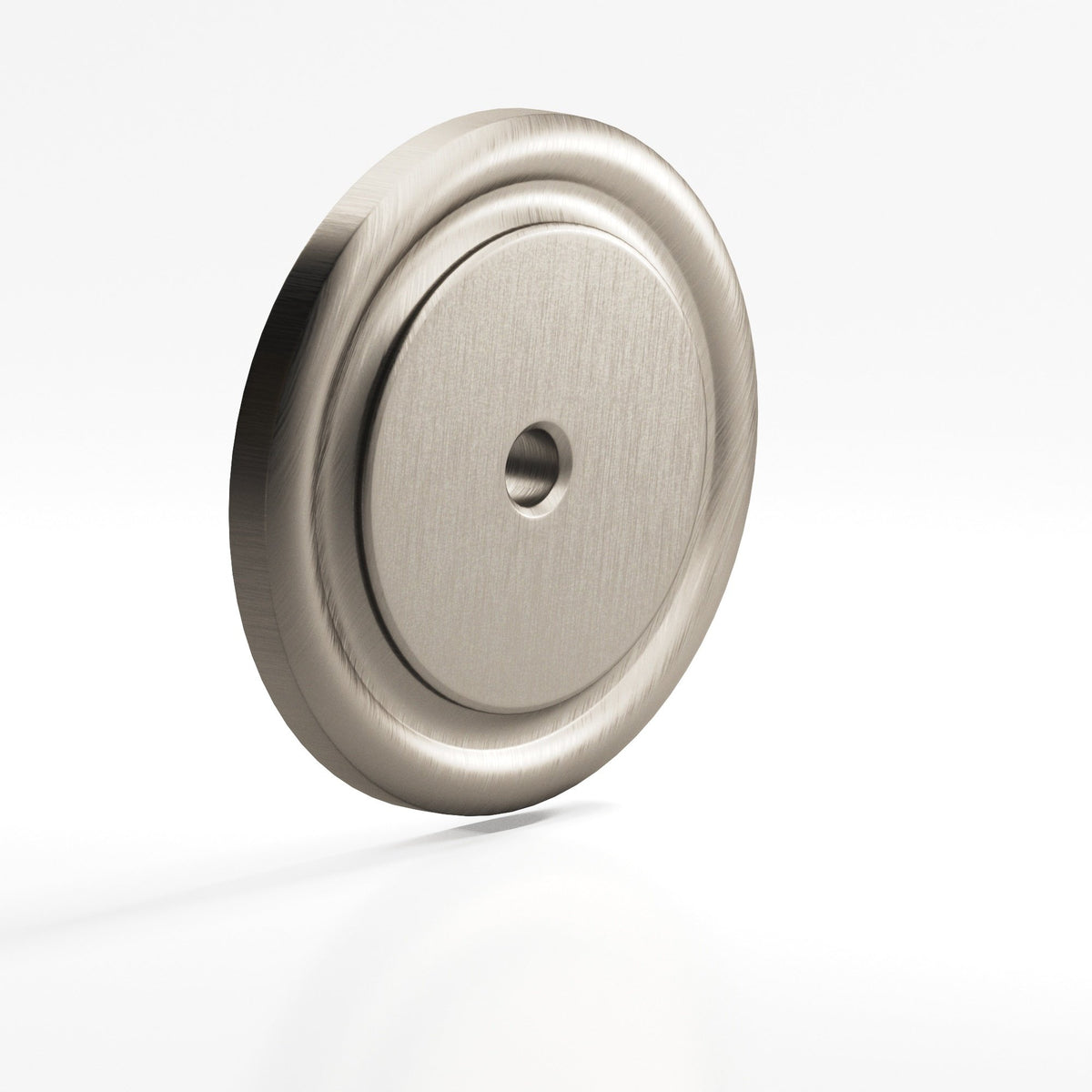 Colonial Bronze 203 Ribbed Round Backplate, 1-1/2 in Diameter, for 8-32 Screw - Matte Pewter