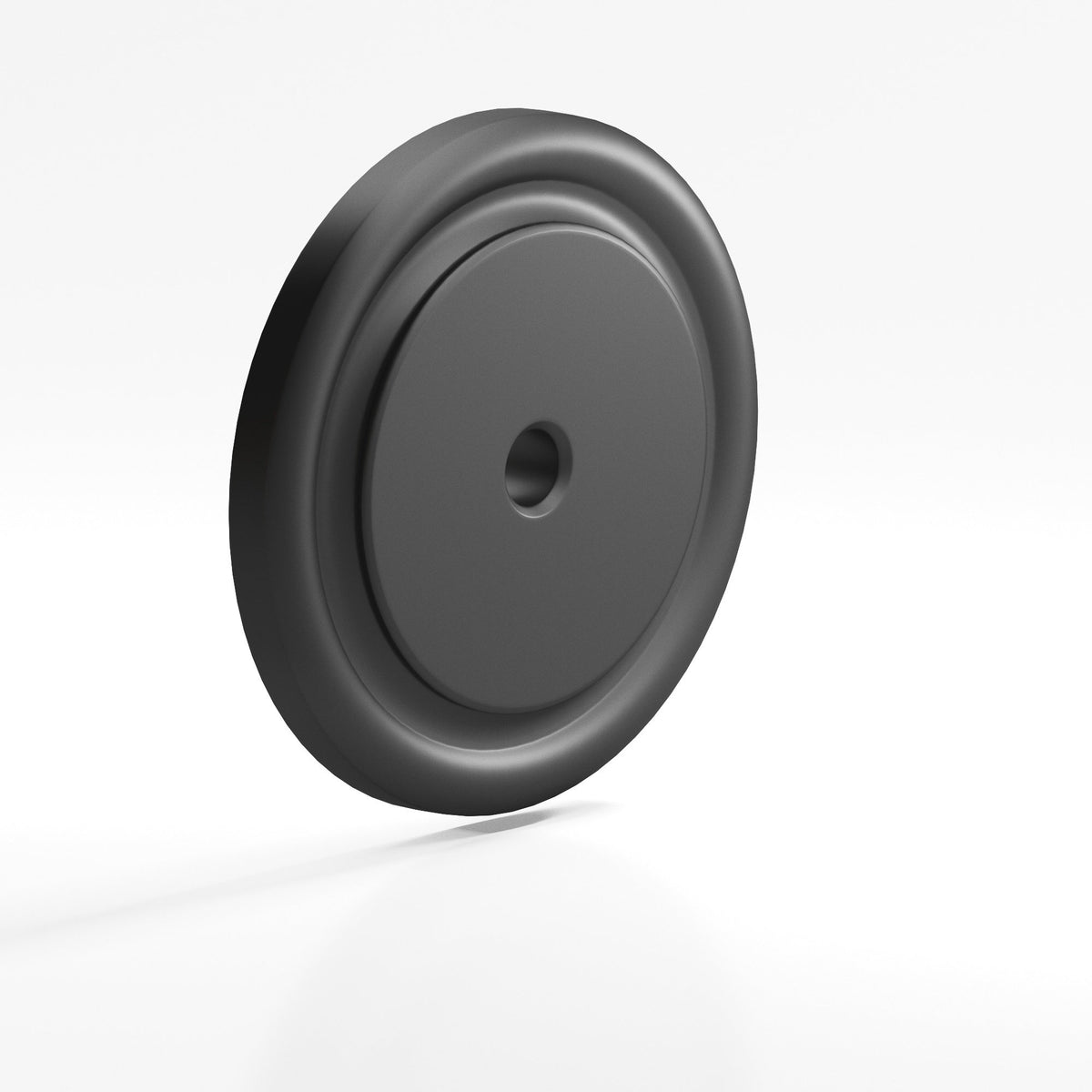 Colonial Bronze 9202 Ribbed Round Backplate, 1-3/4 in Diameter, for 1/4-20 Screw - Matte Graphite