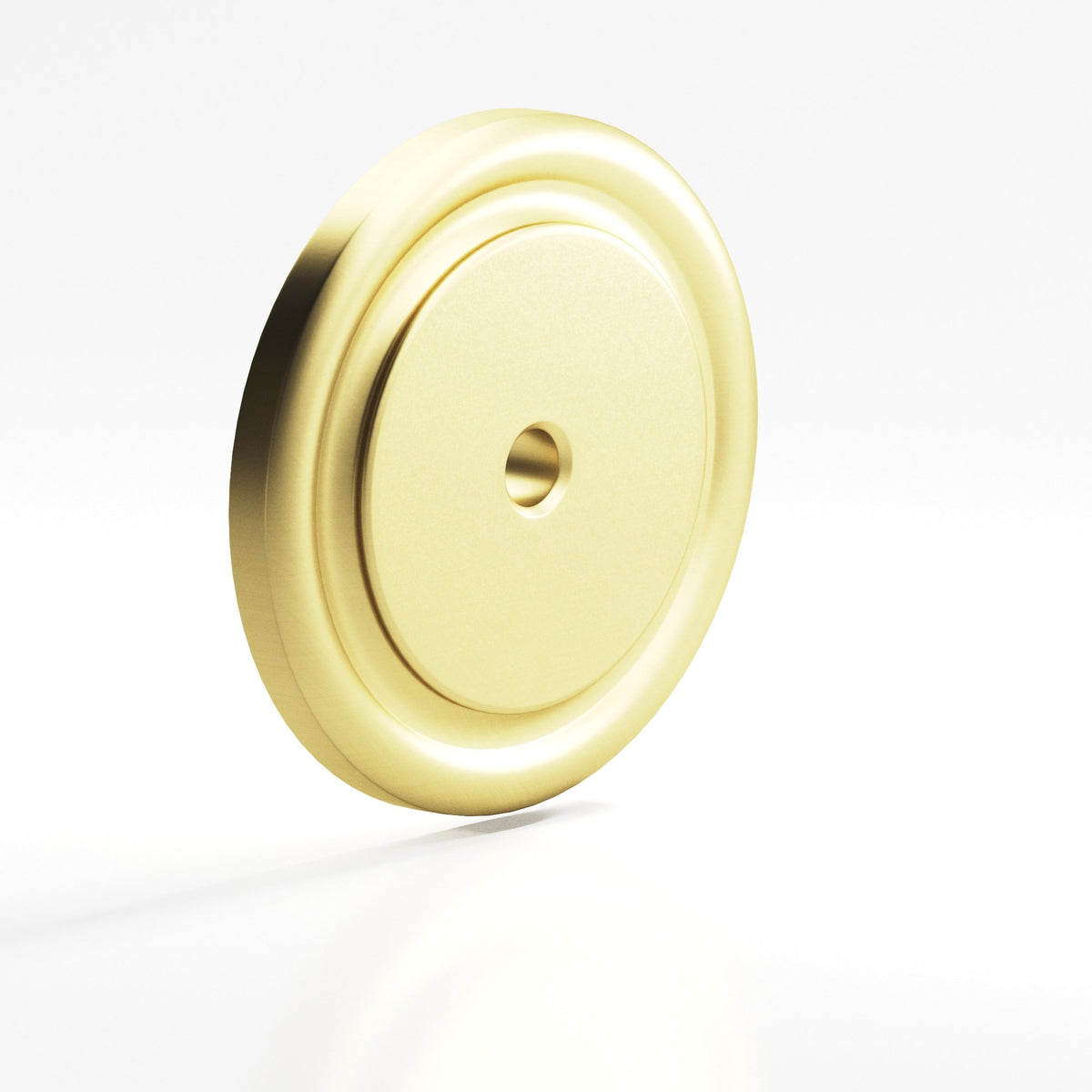Colonial Bronze 9203 Ribbed Round Backplate, 1-1/2 in Diameter, for 1/4-20 Screw - Matte Satin Brass