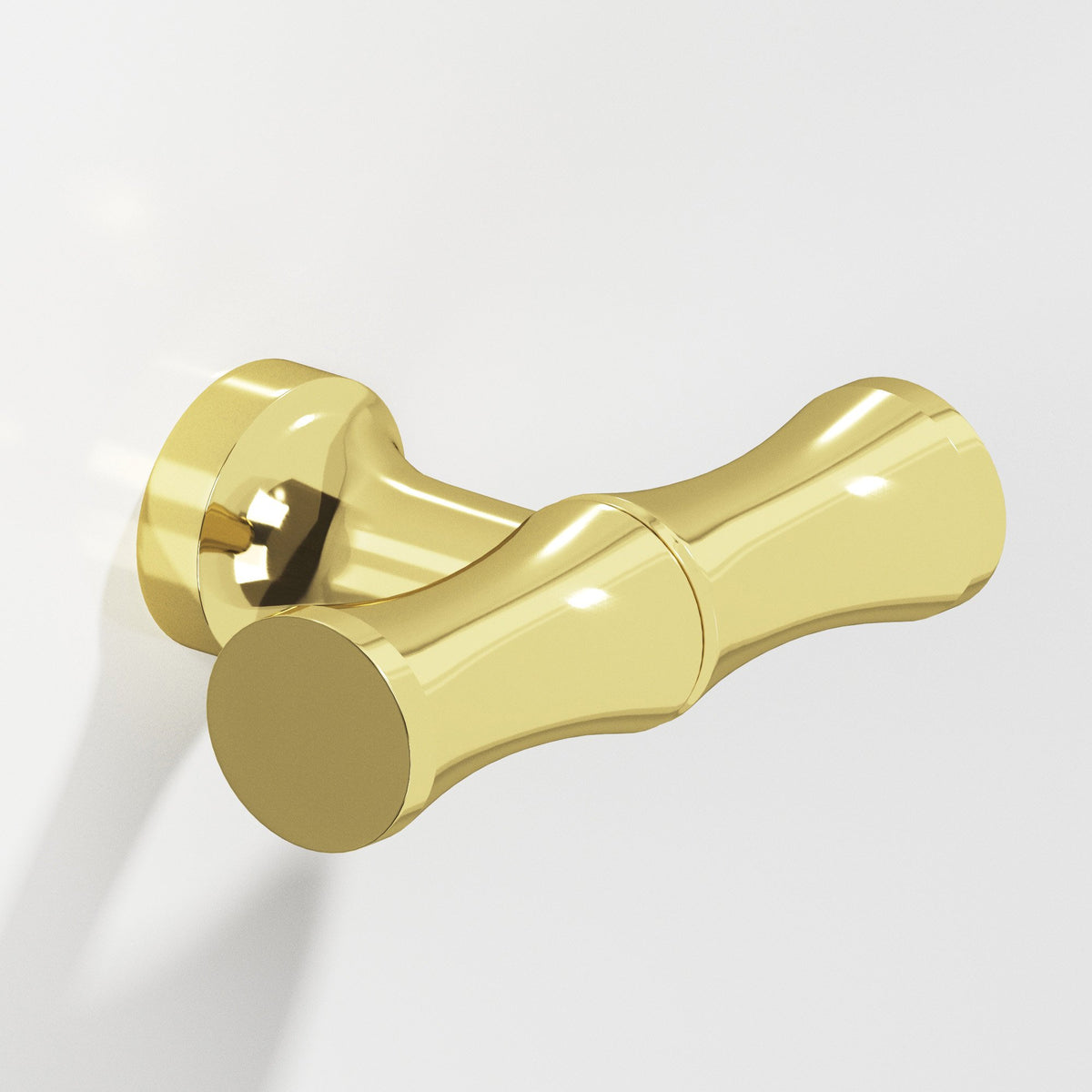 Colonial Bronze 283 Bamboo T-Knob with Flared Post, 1-3/4 in - Polished Brass