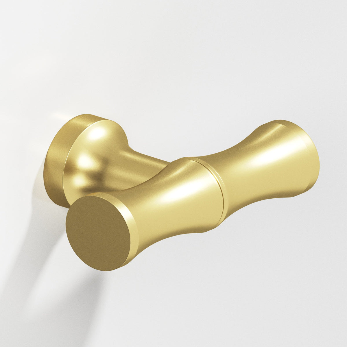 Colonial Bronze 283 Bamboo T-Knob with Flared Post, 1-3/4 in - Matte Satin Brass