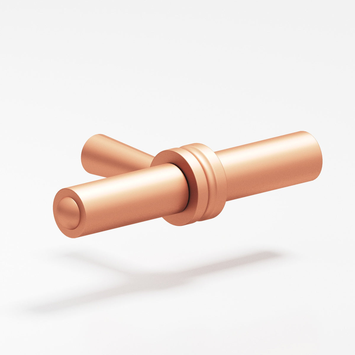 Colonial Bronze 308 Collared Bar T-Knob, 1-7/16 in - Matte Satin Copper