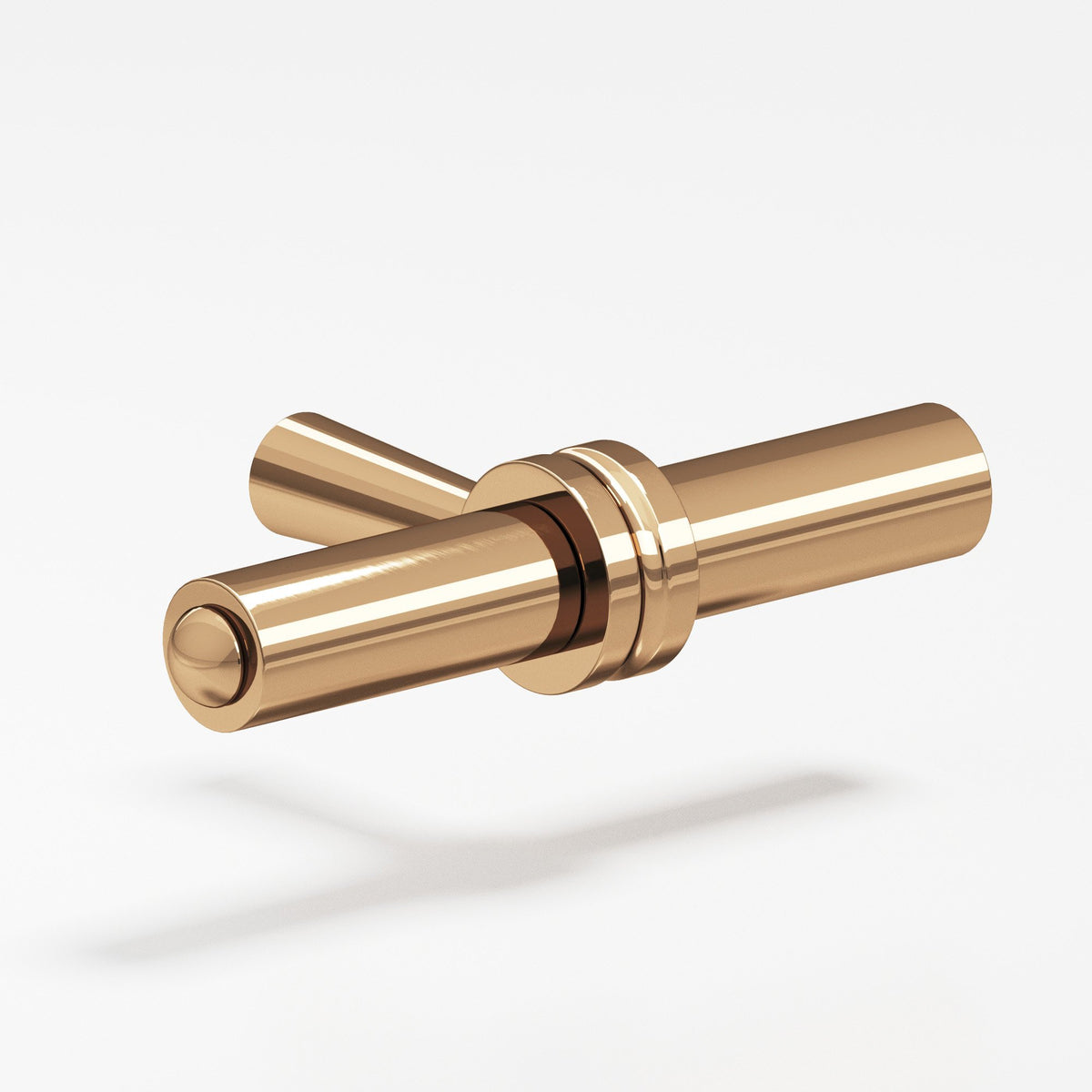 Colonial Bronze 308 Collared Bar T-Knob, 1-7/16 in - Polished Bronze