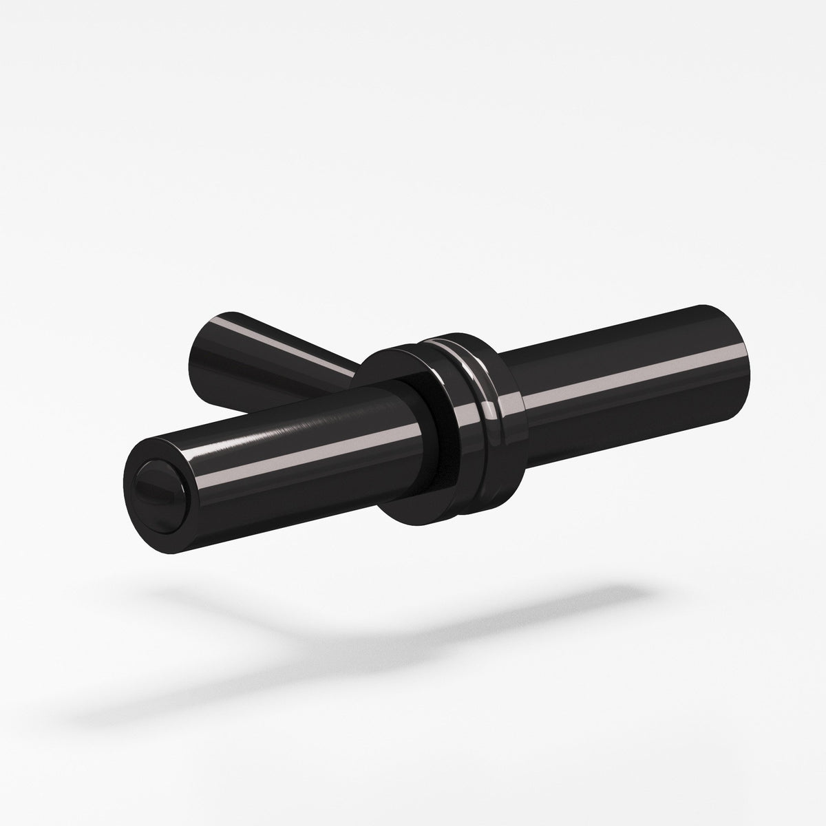 Colonial Bronze 308 Collared Bar T-Knob, 1-7/16 in - Satin Black
