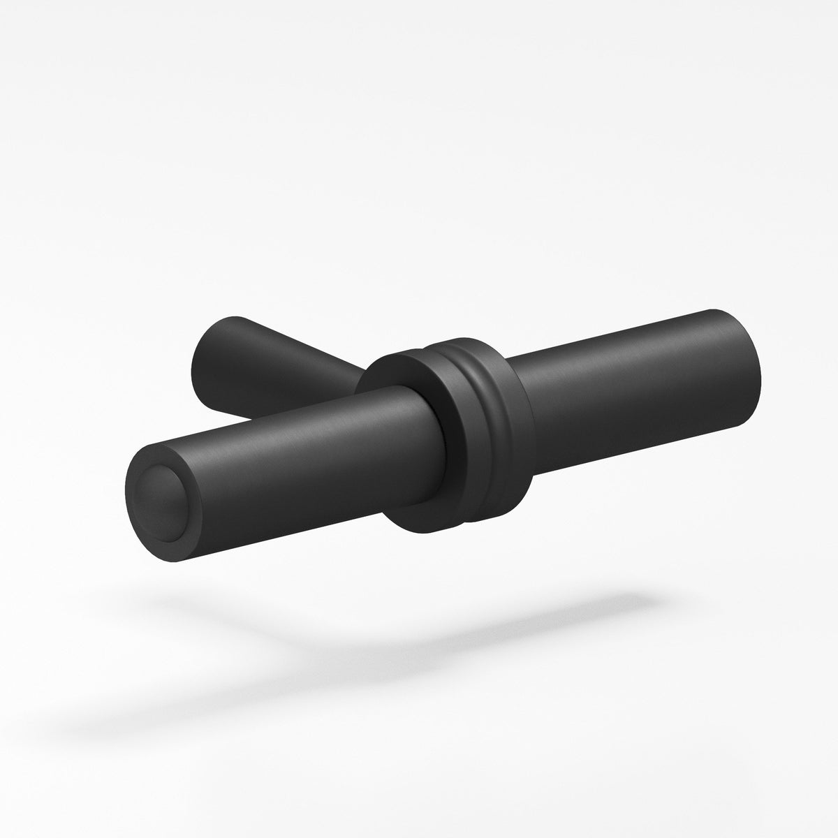 Colonial Bronze 308 Collared Bar T-Knob, 1-7/16 in - Matte Satin Black
