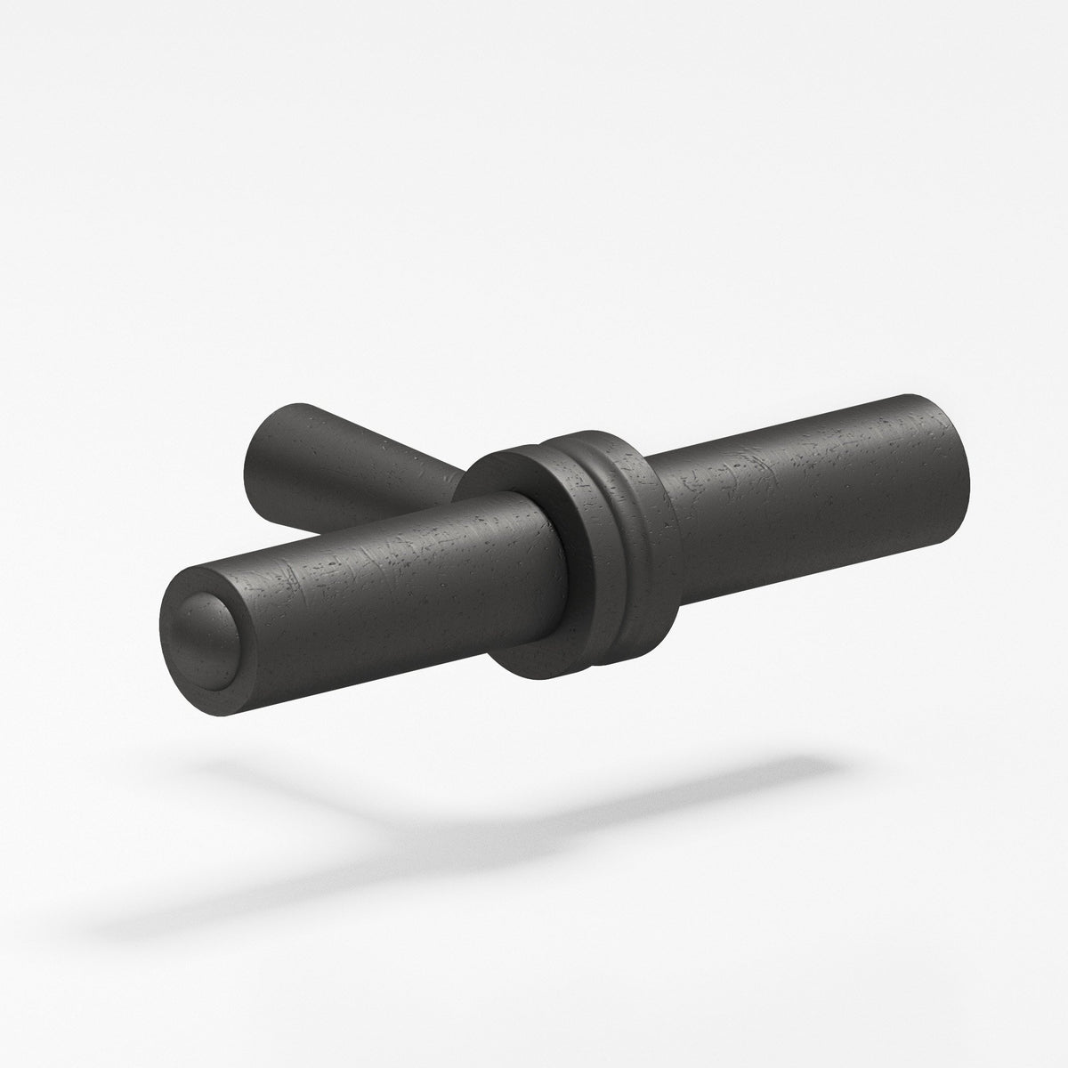 Colonial Bronze 308 Collared Bar T-Knob, 1-7/16 in - Distressed Satin Black