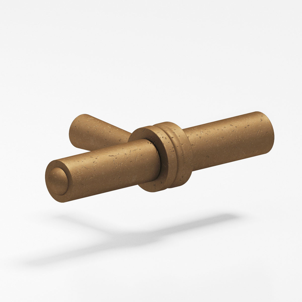 Colonial Bronze 309 Collared Bar T-Knob, 2-7/16 in - Distressed Light Statuary Bronze