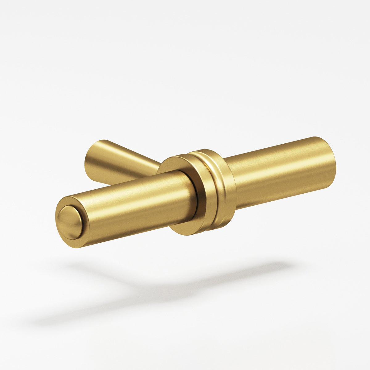 Colonial Bronze 308 Collared Bar T-Knob, 1-7/16 in - Satin Brass
