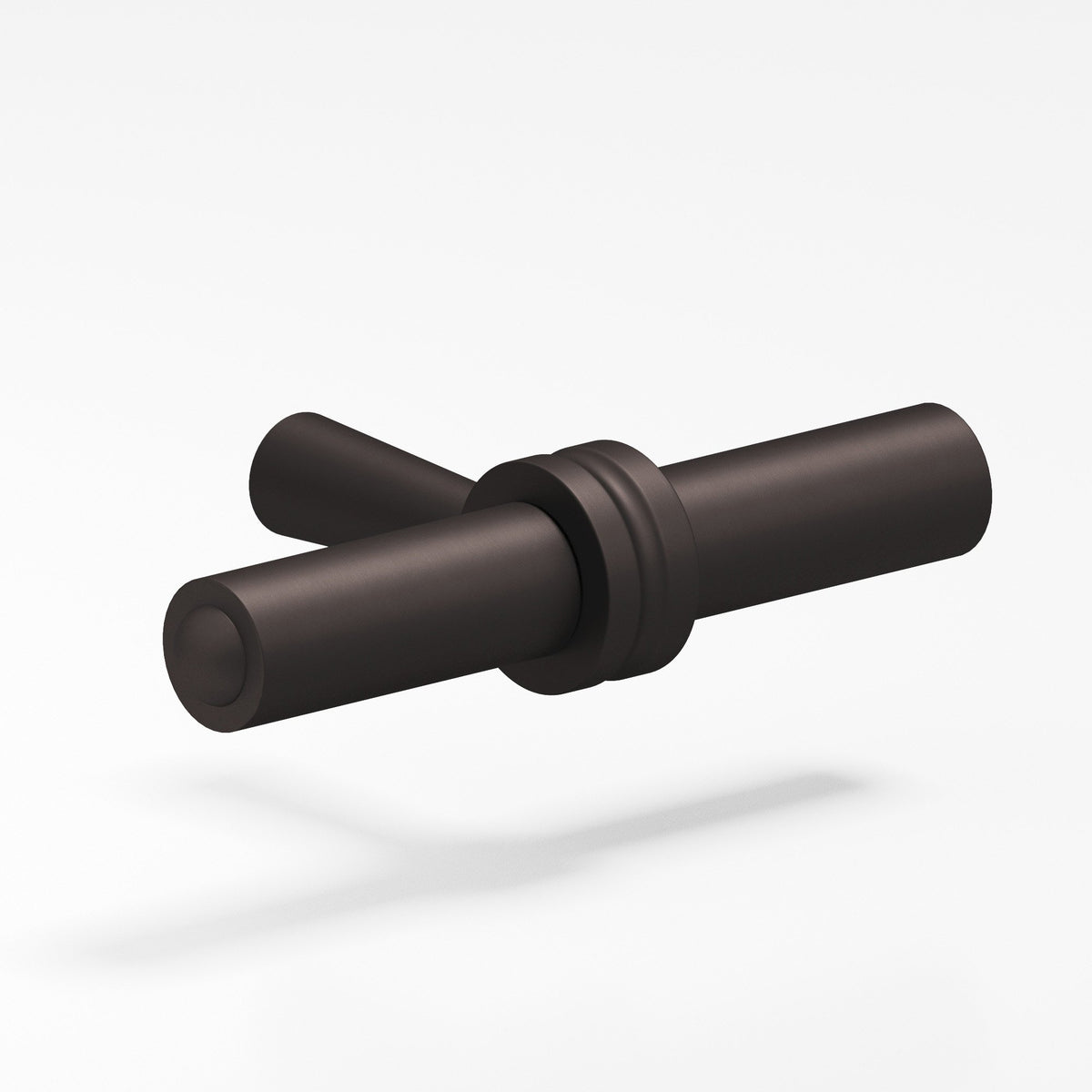 Colonial Bronze 308 Collared Bar T-Knob, 1-7/16 in - Matte Dark Statuary Bronze