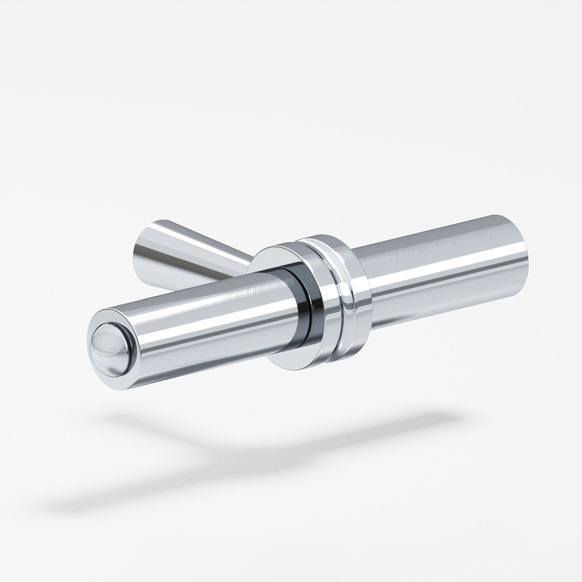 Colonial Bronze 308 Collared Bar T-Knob, 1-7/16 in - Polished Chrome