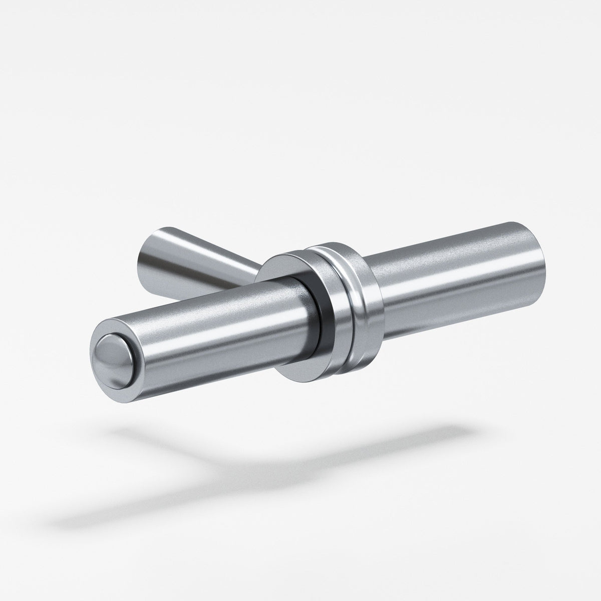 Colonial Bronze 308 Collared Bar T-Knob, 1-7/16 in - Satin Chrome
