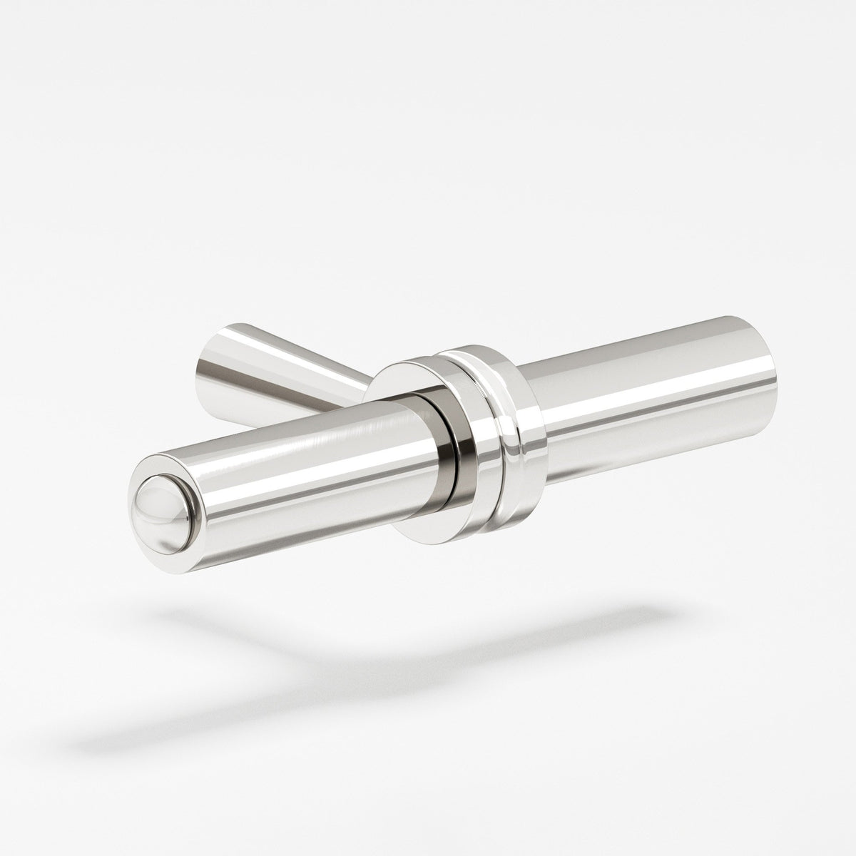 Colonial Bronze 308 Collared Bar T-Knob, 1-7/16 in - Polished Nickel