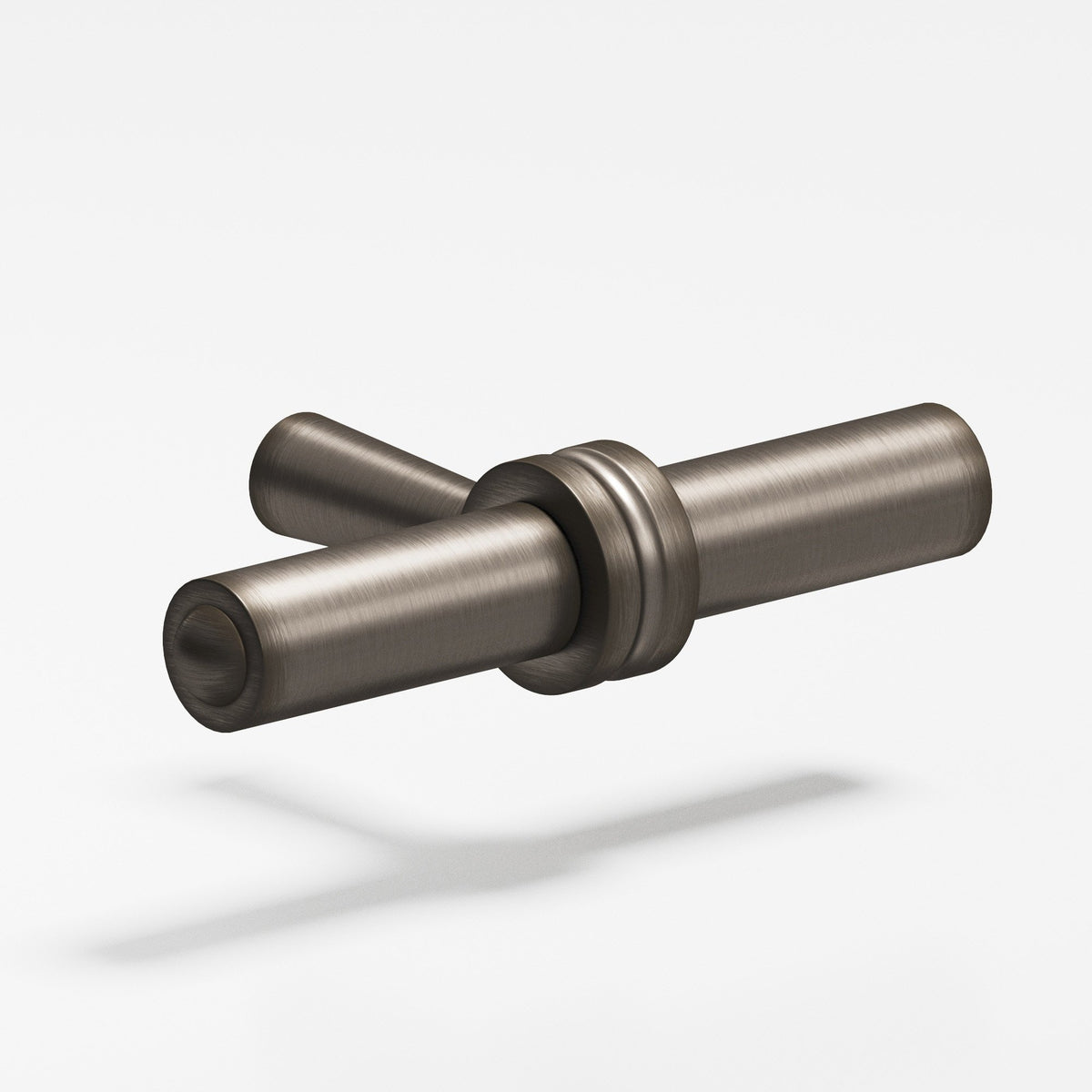 Colonial Bronze 308 Collared Bar T-Knob, 1-7/16 in - Pewter