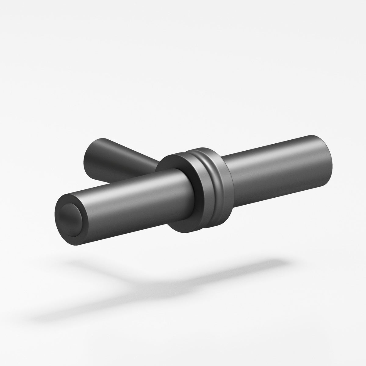 Colonial Bronze 308 Collared Bar T-Knob, 1-7/16 in - Matte Graphite