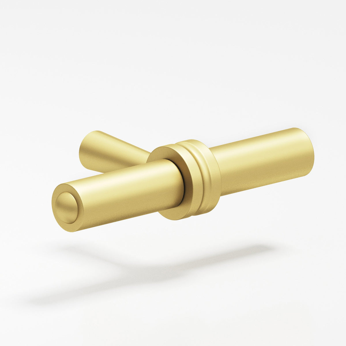 Colonial Bronze 308 Collared Bar T-Knob, 1-7/16 in - Matte Satin Brass