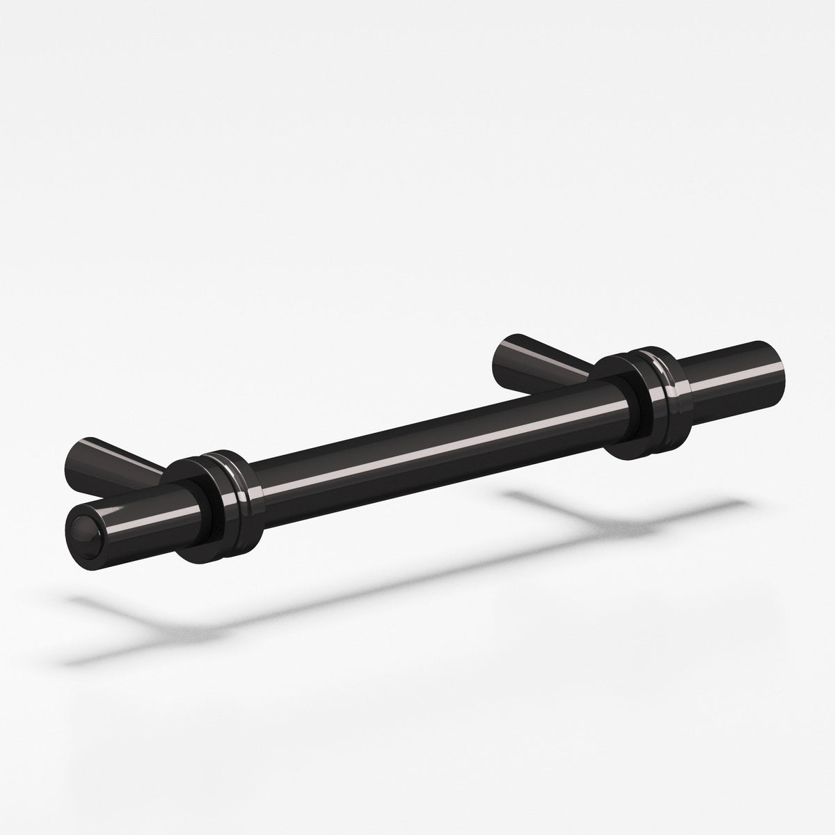 Colonial Bronze 310 Collared Round Pull with Tapered Posts, 3/8 in Diameter - Satin Black and Satin Black