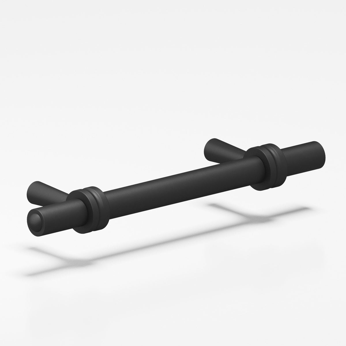 Colonial Bronze 310 Collared Round Pull with Tapered Posts, 3/8 in Diameter - Matte Satin Black and Matte Satin Black