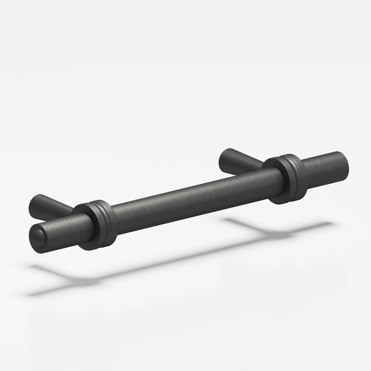 Colonial Bronze 310 Collared Round Pull with Tapered Posts, 3/8 in Diameter - Distressed Satin Black and Distressed Satin Black