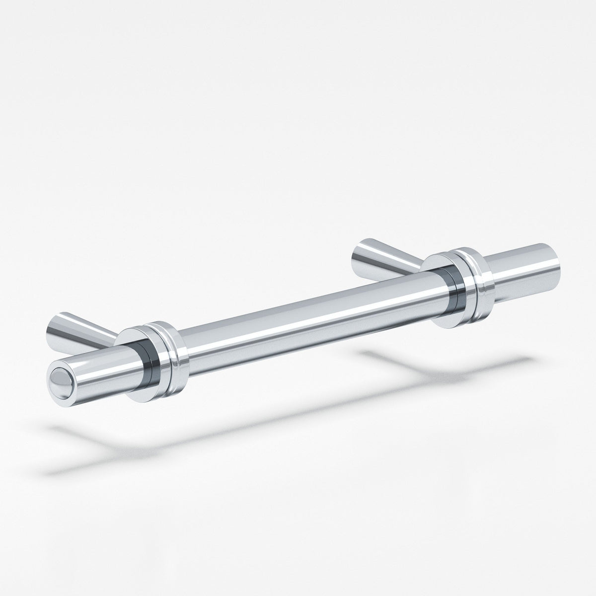 Colonial Bronze 310 Collared Round Pull with Tapered Posts, 3/8 in Diameter - Polished Chrome and Polished Chrome