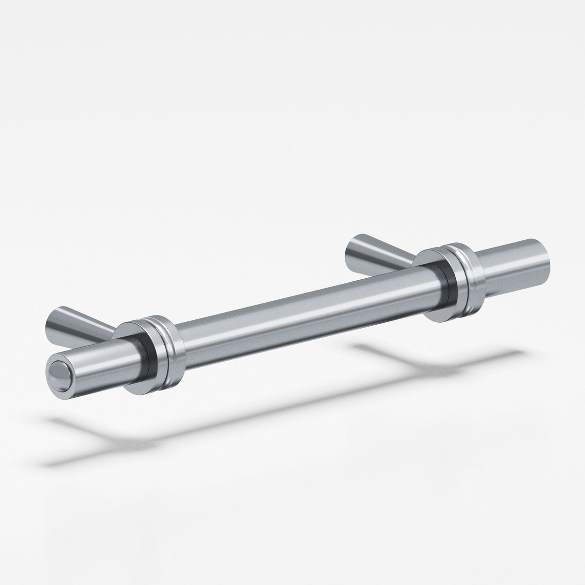 Colonial Bronze 310 Collared Round Pull with Tapered Posts, 3/8 in Diameter - Satin Chrome and Satin Chrome