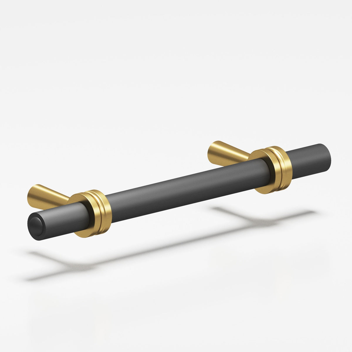 Colonial Bronze 310 Collared Round Pull with Tapered Posts, 3/8 in Diameter - Satin Brass and Matte Graphite