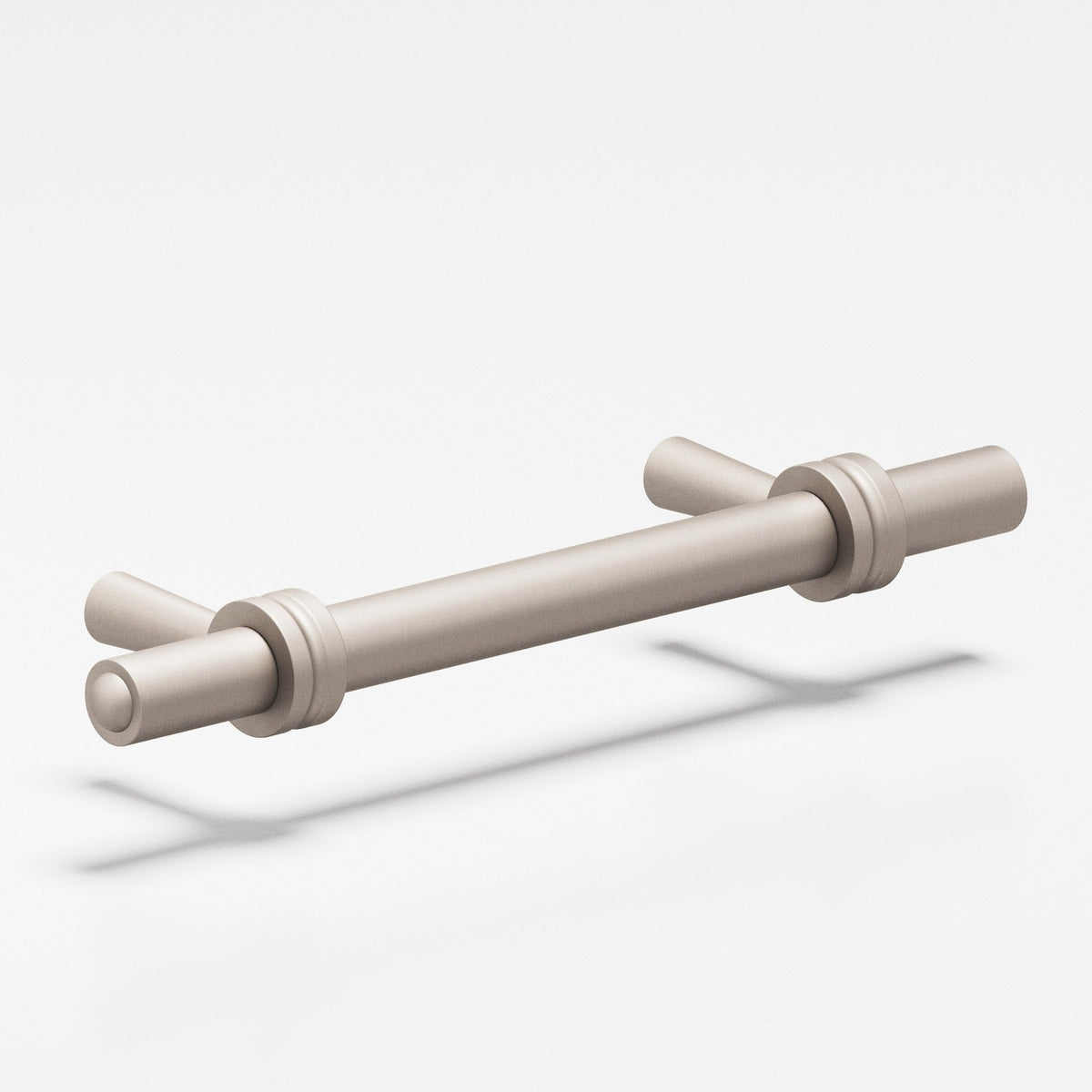 Colonial Bronze 310 Collared Round Pull with Tapered Posts, 3/8 in Diameter - Matte Satin Nickel and Matte Satin Nickel