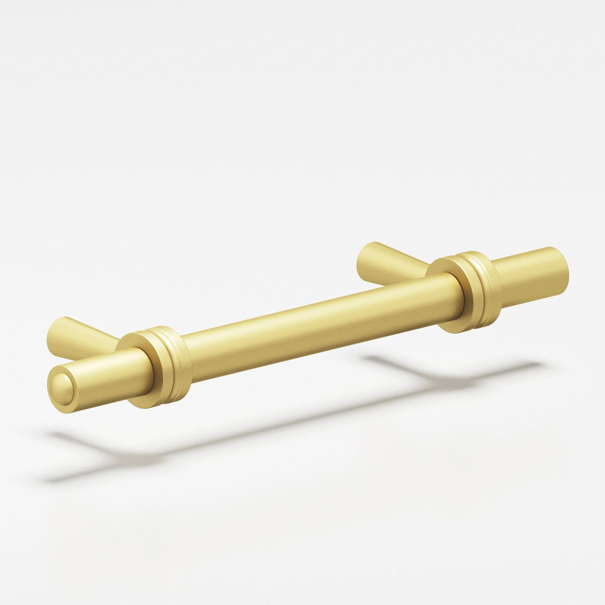 Colonial Bronze 310 Collared Round Pull with Tapered Posts, 3/8 in Diameter - Matte Satin Brass and Matte Satin Brass