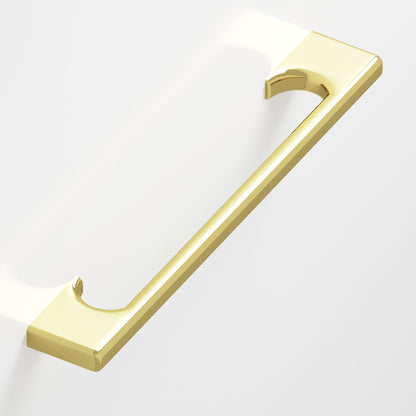 Colonial Bronze 3731 Radiused Rectangular Pull with Scalloped Legs, 5/8 x 3/8 in Cross Section - Polished Brass