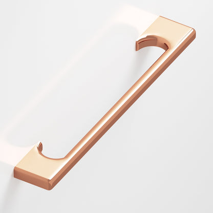 Colonial Bronze 3733 Radiused Rectangular Pull with Scalloped Legs, 1 x 1/2 in Cross Section - Polished Copper