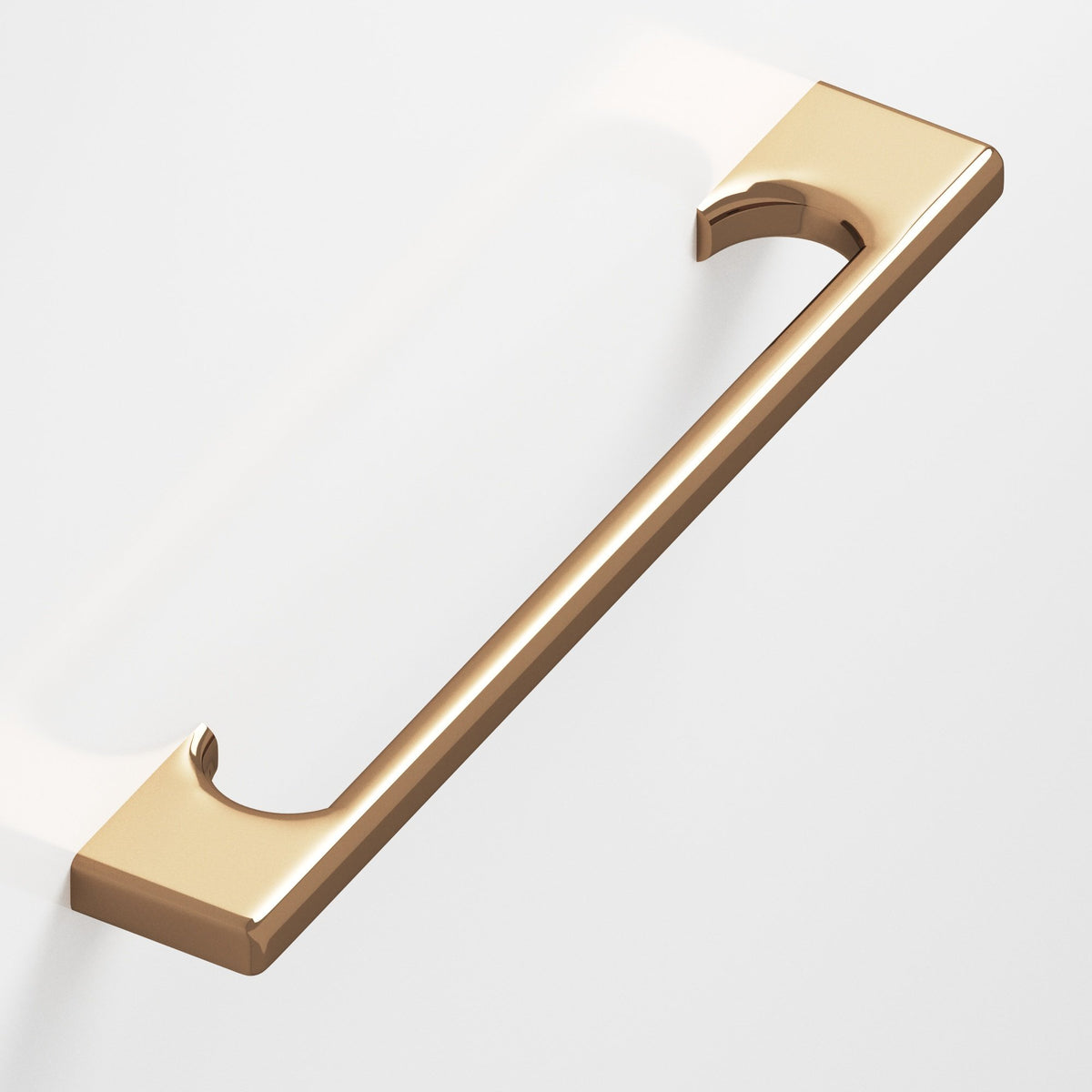 Colonial Bronze 3730 Radiused Rectangular Pull with Scalloped Legs, 3/8 x 1/4 in Cross Section - Polished Bronze