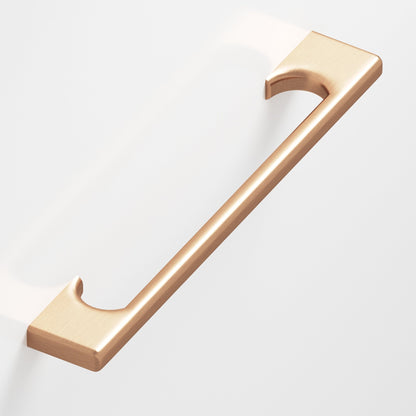 Colonial Bronze 3733 Radiused Rectangular Pull with Scalloped Legs, 1 x 1/2 in Cross Section - Satin Bronze