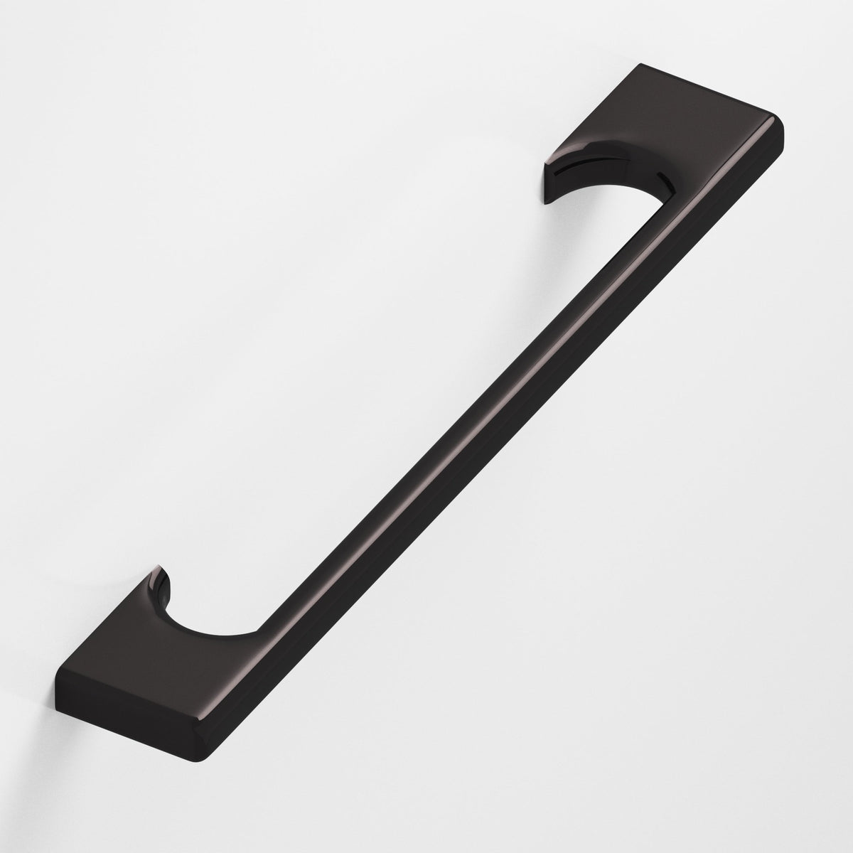 Colonial Bronze 3730 Radiused Rectangular Pull with Scalloped Legs, 3/8 x 1/4 in Cross Section - Satin Black