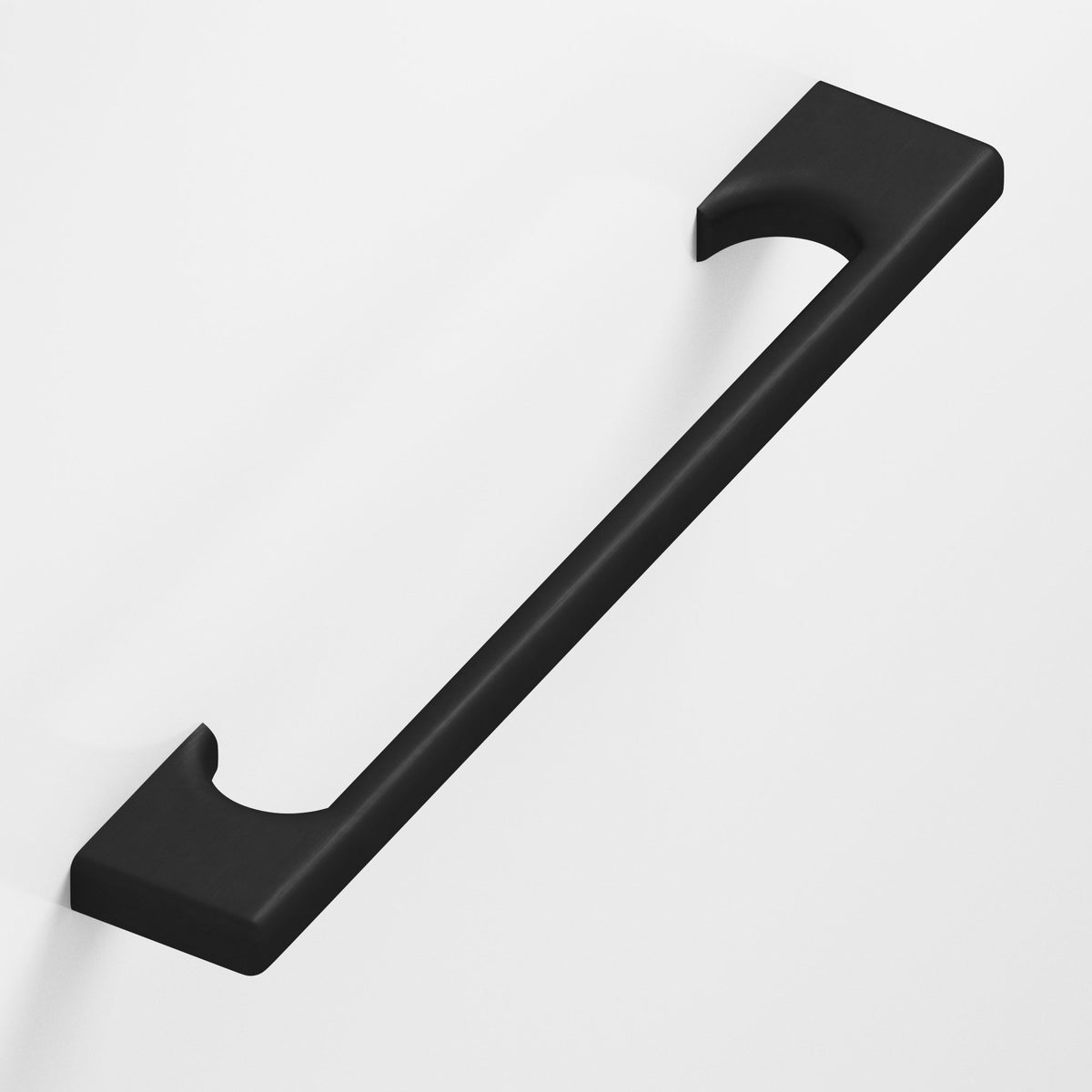 Colonial Bronze 3730 Radiused Rectangular Pull with Scalloped Legs, 3/8 x 1/4 in Cross Section - Matte Satin Black