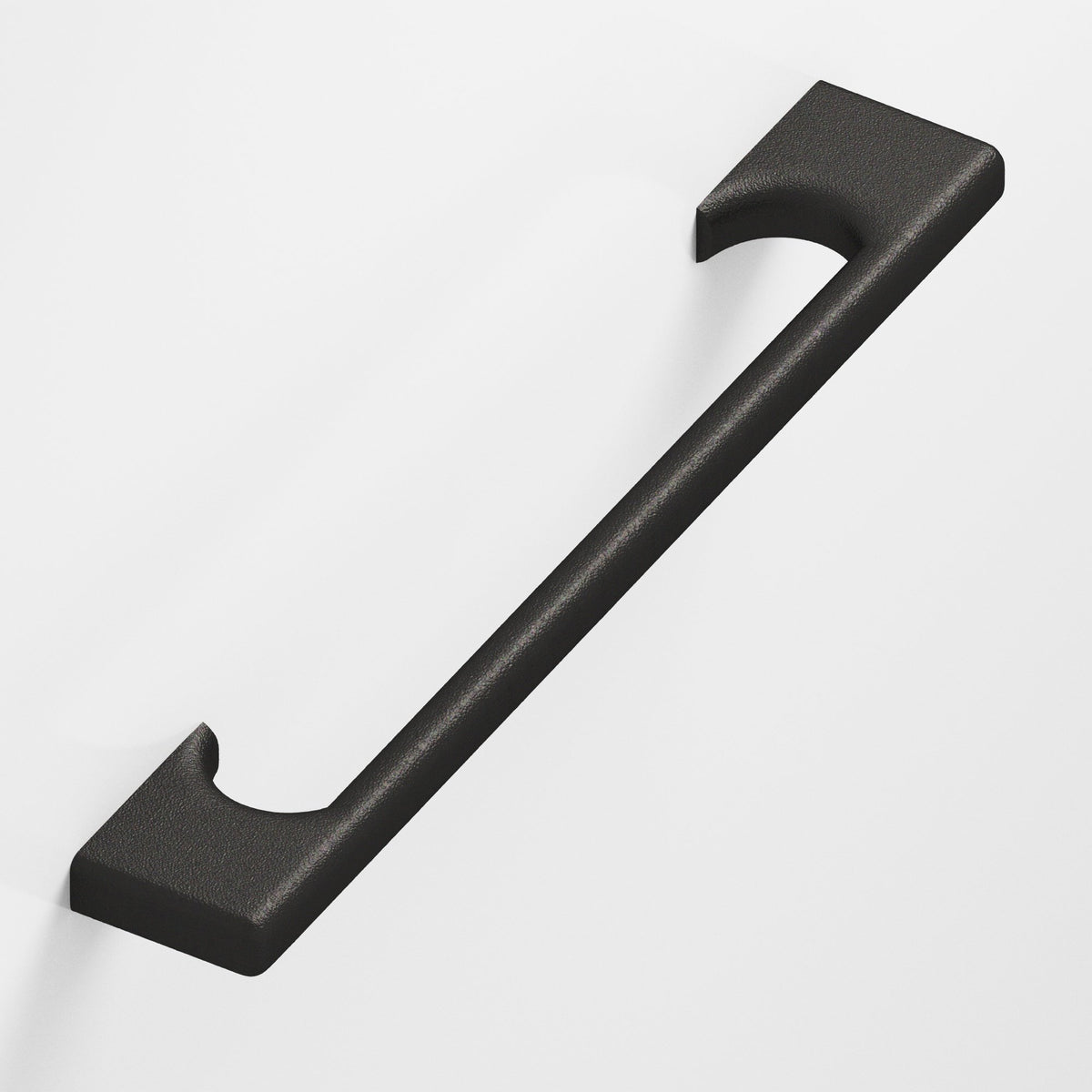Colonial Bronze 3730 Radiused Rectangular Pull with Scalloped Legs, 3/8 x 1/4 in Cross Section - Frost Black™