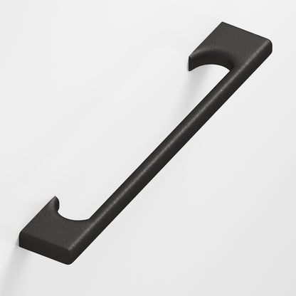 Colonial Bronze 3733 Radiused Rectangular Pull with Scalloped Legs, 1 x 1/2 in Cross Section - Frost Black™