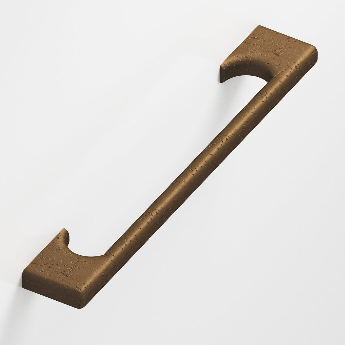 Colonial Bronze 3730 Radiused Rectangular Pull with Scalloped Legs, 3/8 x 1/4 in Cross Section - Distressed Light Statuary Bronze