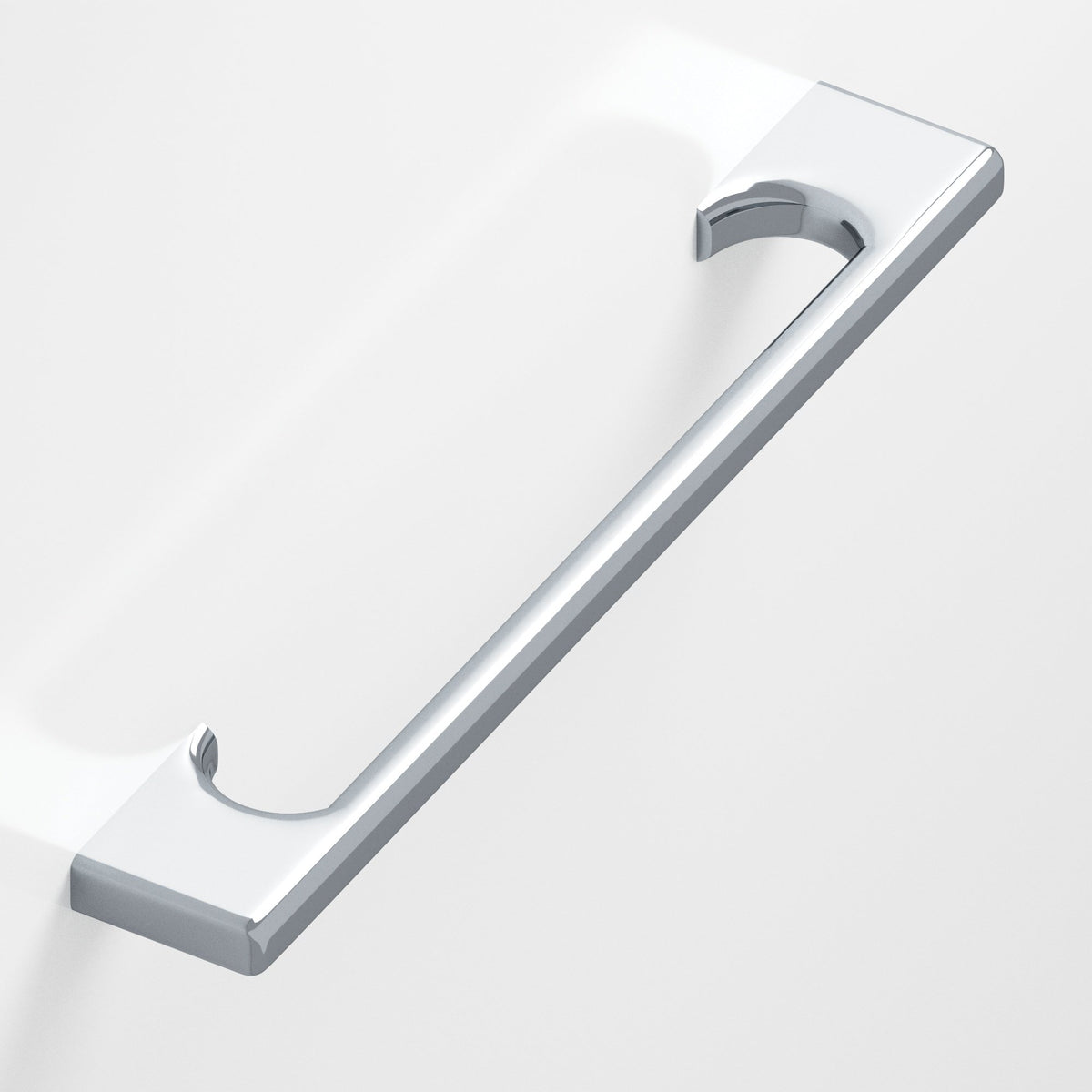 Colonial Bronze 3732 Radiused Rectangular Pull with Scalloped Legs, 3/4 x 3/8 in Cross Section - Polished Chrome