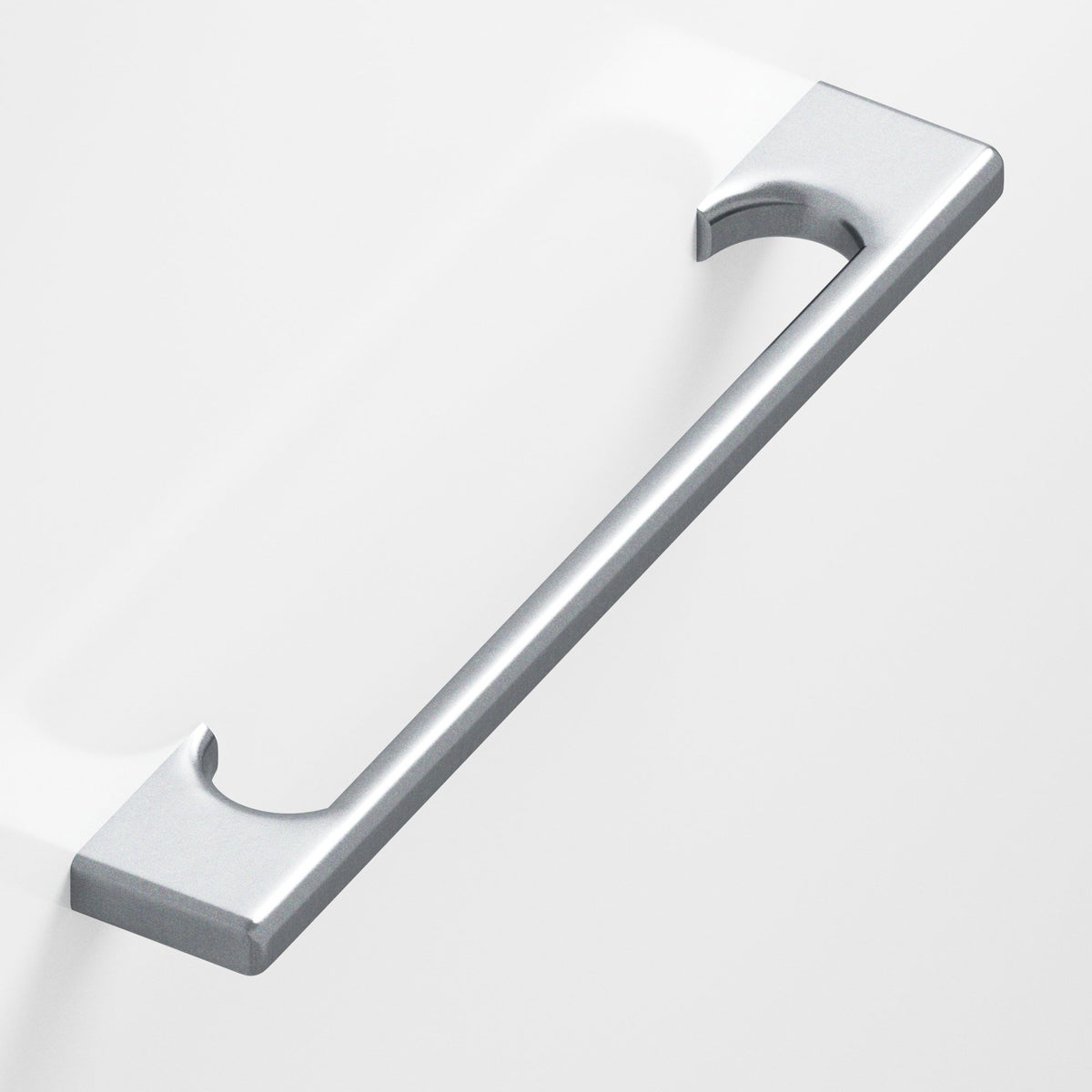 Colonial Bronze 3731 Radiused Rectangular Pull with Scalloped Legs, 5/8 x 3/8 in Cross Section - Satin Chrome