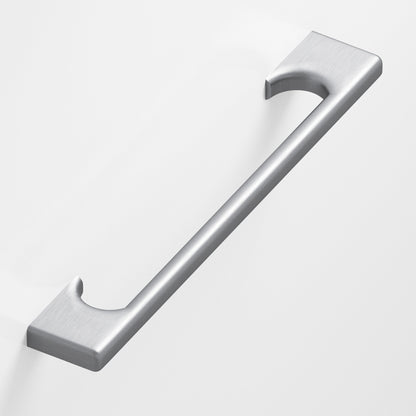 Colonial Bronze 3733 Radiused Rectangular Pull with Scalloped Legs, 1 x 1/2 in Cross Section - Matte Satin Chrome