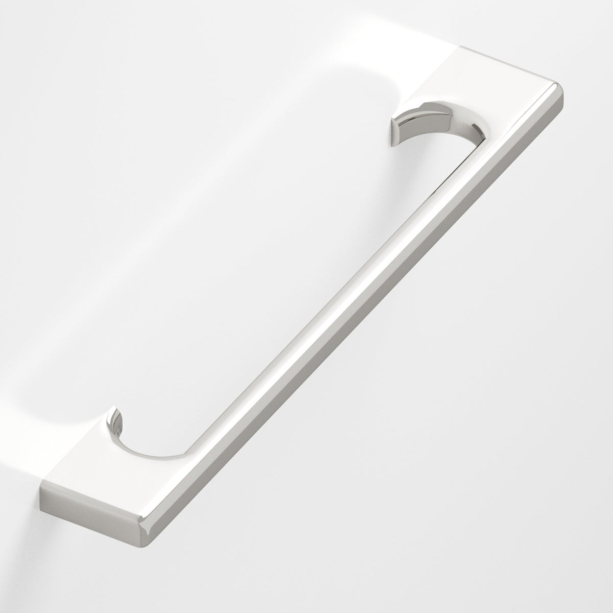 Colonial Bronze 3731 Radiused Rectangular Pull with Scalloped Legs, 5/8 x 3/8 in Cross Section - Polished Nickel