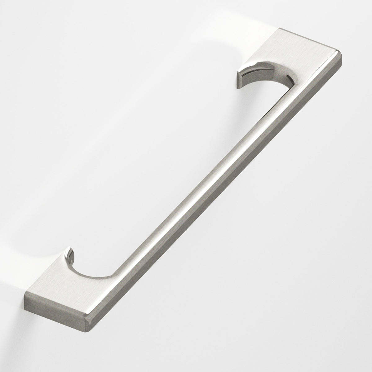 Colonial Bronze 3732 Radiused Rectangular Pull with Scalloped Legs, 3/4 x 3/8 in Cross Section - Nickel Stainless