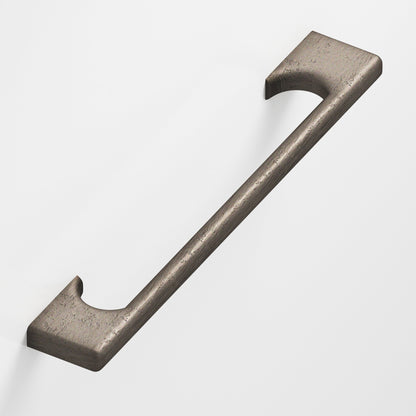 Colonial Bronze 3733 Radiused Rectangular Pull with Scalloped Legs, 1 x 1/2 in Cross Section - Distressed Pewter