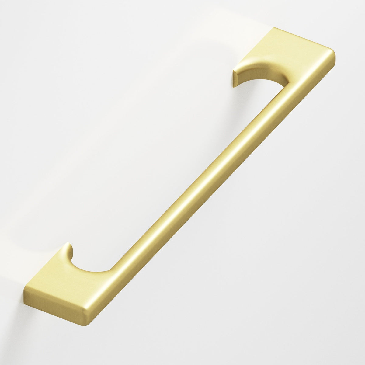 Colonial Bronze 3730 Radiused Rectangular Pull with Scalloped Legs, 3/8 x 1/4 in Cross Section - Matte Satin Brass