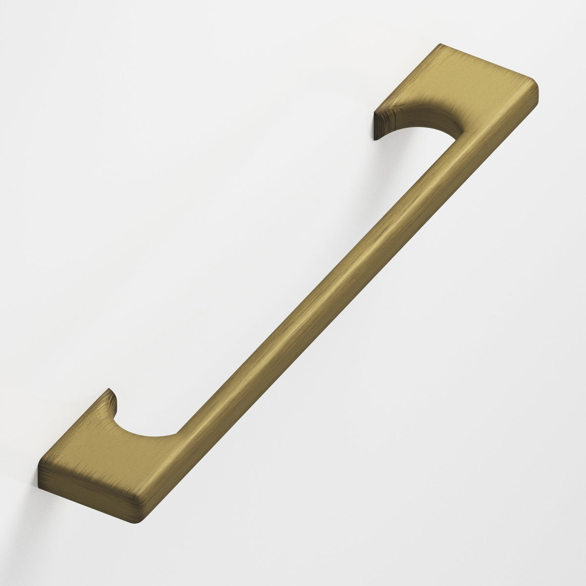 Colonial Bronze 3733 Radiused Rectangular Pull with Scalloped Legs, 1 x 1/2 in Cross Section - Matte Antique Satin Brass